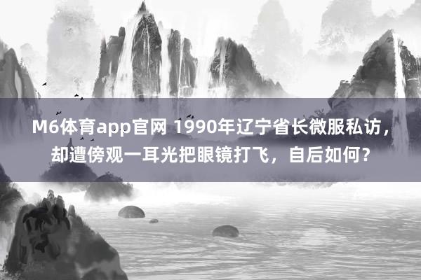 M6体育app官网 1990年辽宁省长微服私访，却遭傍观一耳光把眼镜打飞，自后如何？