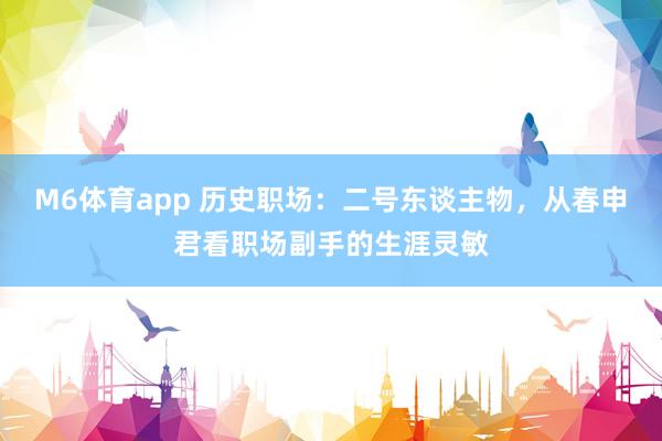 M6体育app 历史职场：二号东谈主物，从春申君看职场副手的生涯灵敏