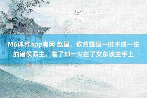 M6体育app官网 赵国，依然雄强一时不成一生的诸侯霸主，临了却一火在了女东谈主手上