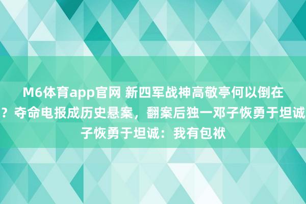 M6体育app官网 新四军战神高敬亭何以倒在自家枪口下？夺命电报成历史悬案，翻案后独一邓子恢勇于坦诚：我有包袱
