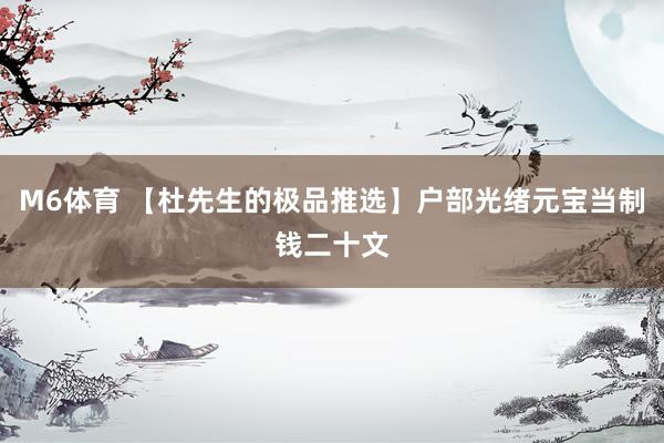 M6体育 【杜先生的极品推选】户部光绪元宝当制钱二十文