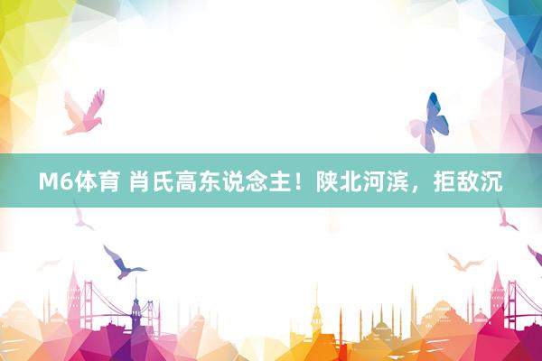 M6体育 肖氏高东说念主！陕北河滨，拒敌沉