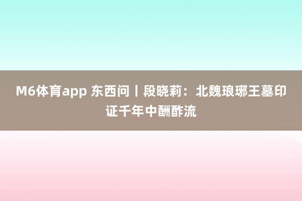 M6体育app 东西问丨段晓莉：北魏琅琊王墓印证千年中酬酢流