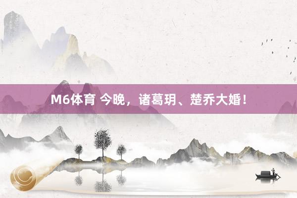 M6体育 今晚，诸葛玥、楚乔大婚！