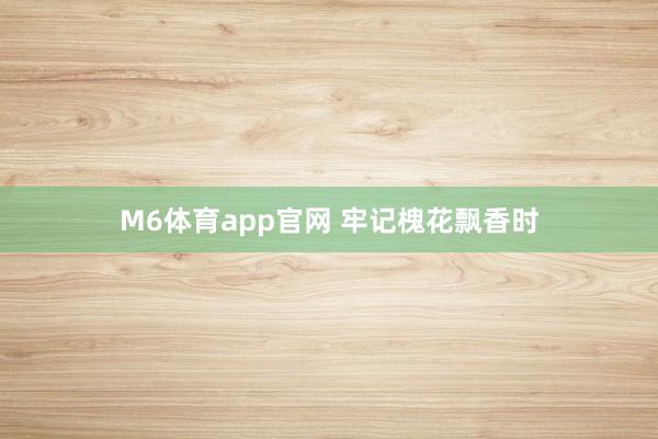 M6体育app官网 牢记槐花飘香时