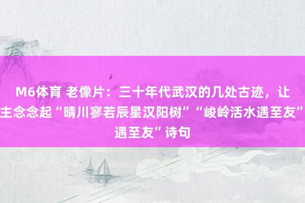 M6体育 老像片：三十年代武汉的几处古迹，让东谈主念念起“晴川寥若辰星汉阳树”“峻岭活水遇至友”诗句