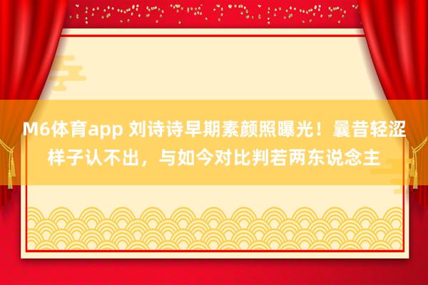 M6体育app 刘诗诗早期素颜照曝光！曩昔轻涩样子认不出，与如今对比判若两东说念主