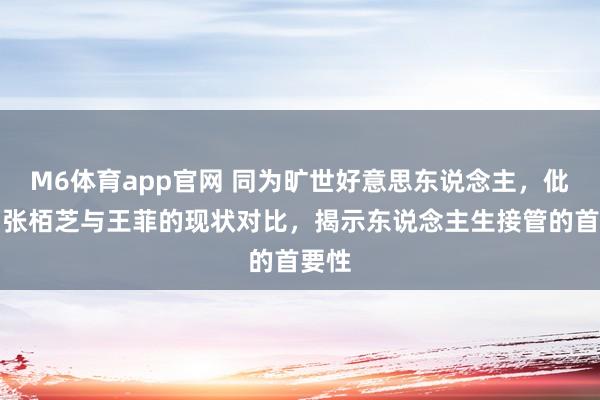 M6体育app官网 同为旷世好意思东说念主，仳离后张栢芝与王菲的现状对比，揭示东说念主生接管的首要性
