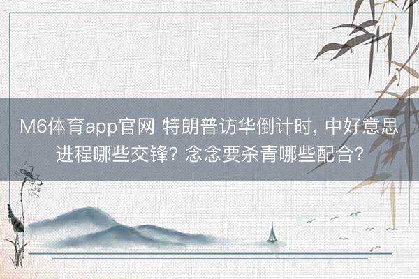 M6体育app官网 特朗普访华倒计时, 中好意思进程哪些交锋? 念念要杀青哪些配合?